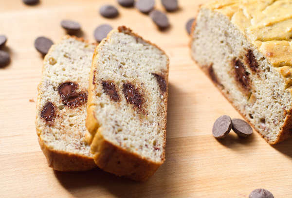 Banana Chocolate Chip Coconut Flour Bread